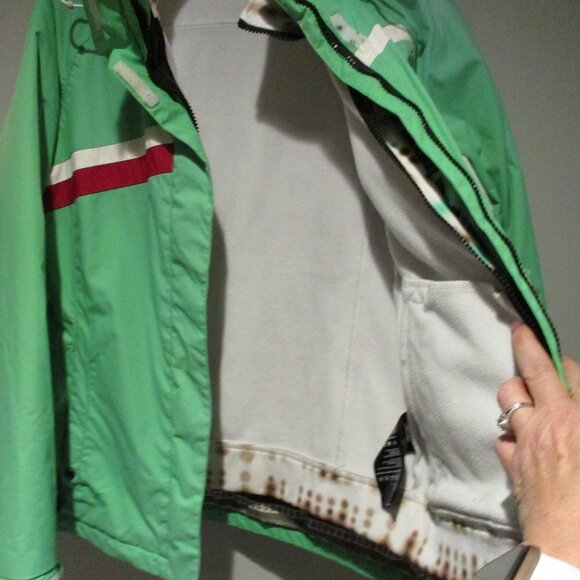 Womens Orage Ski Snow Winter Jacket 3 in 1 Green White Hooded - Picture 4 of 12